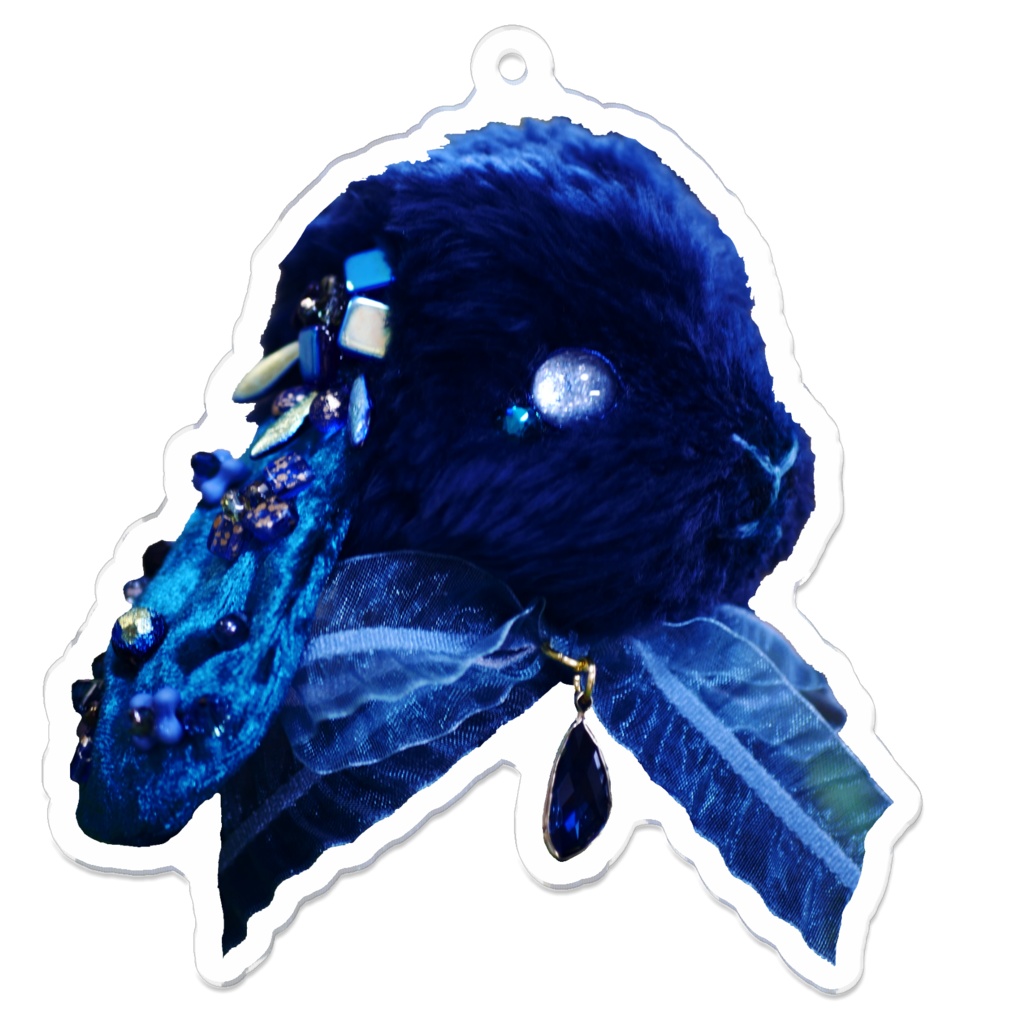 紫陽花うさぎのアクリルキーホルダー