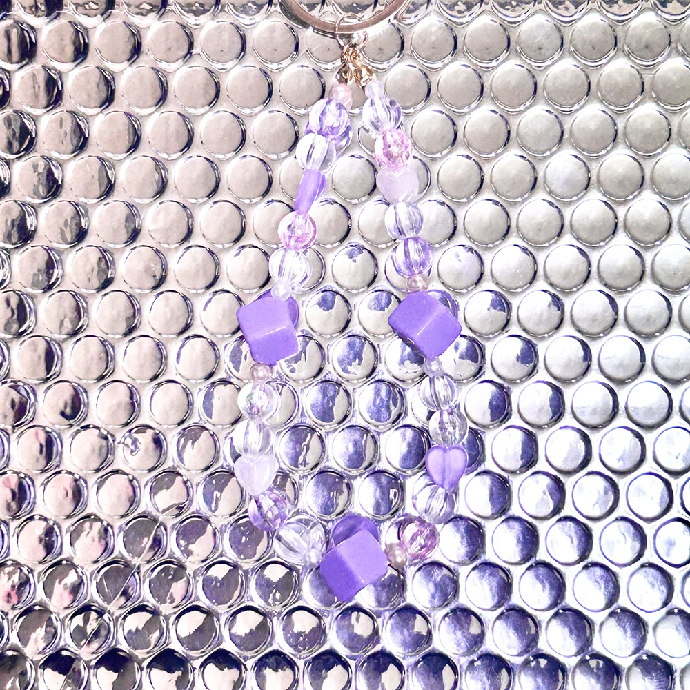 ふわふわバッグチャーム:ポンポン / ラベンダー