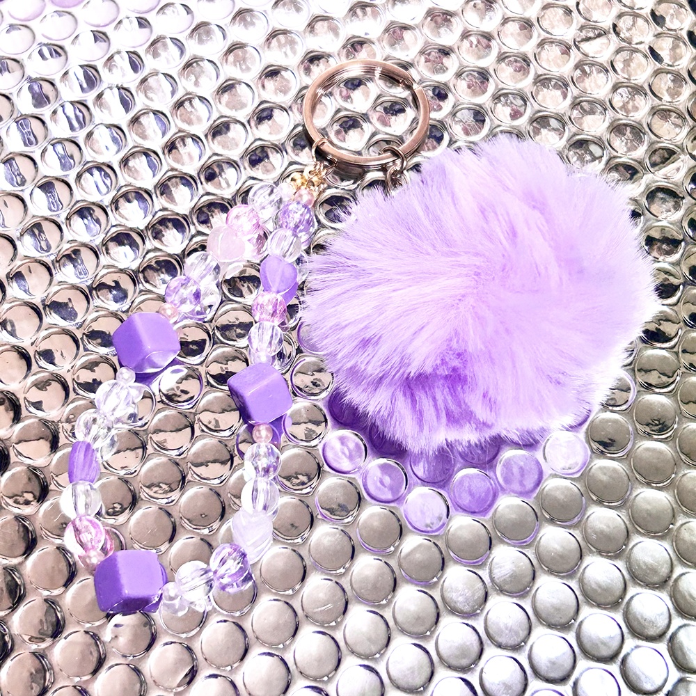 ふわふわバッグチャーム:ポンポン / ラベンダー