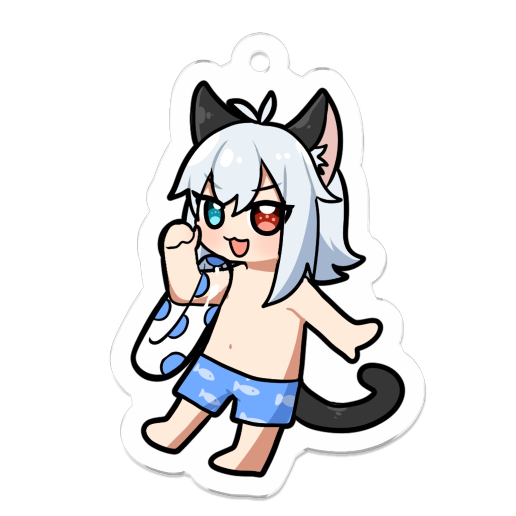 くまね 夏キーホルダー