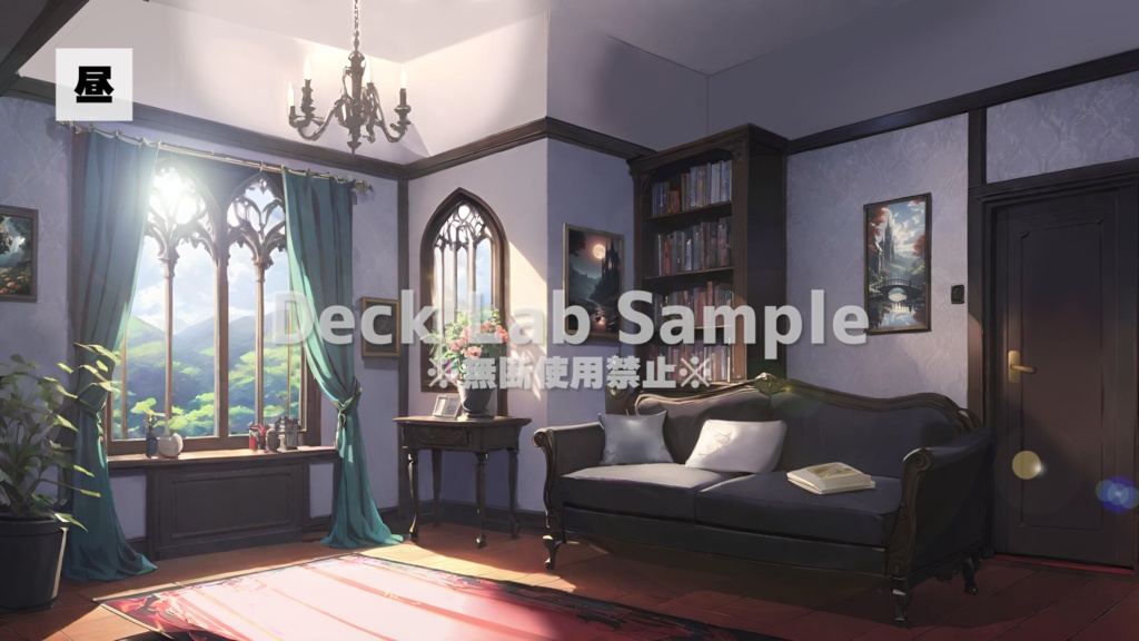【時間経過あり】配信用背景素材【Gothic Room】