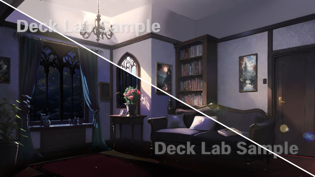 【時間経過あり】配信用背景素材【Gothic Room】