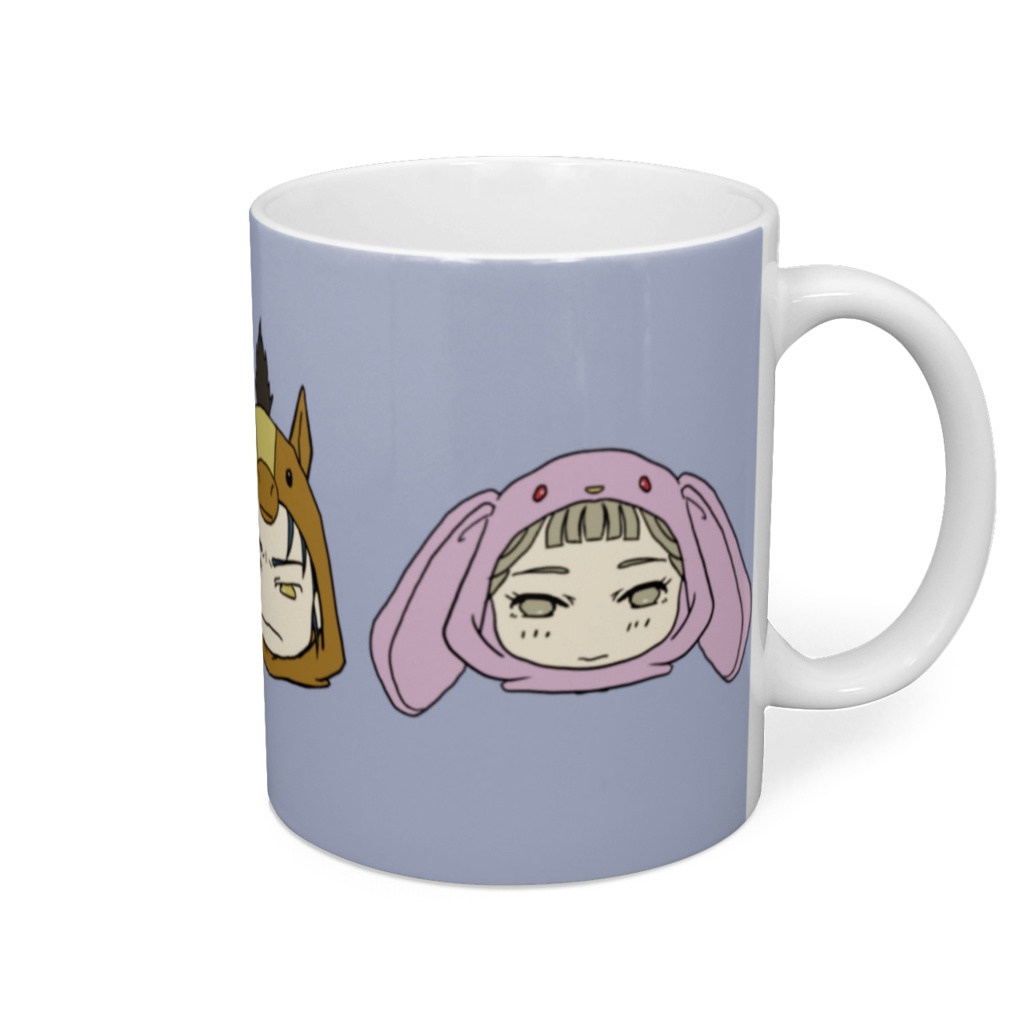 黒猫と🐸と🐴と🐰のマグカップ