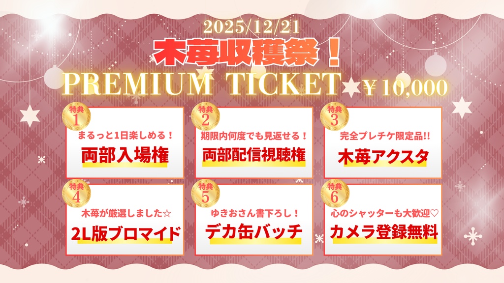 【購入後メッセージ必須】12/21木苺収穫祭プレミアムチケット