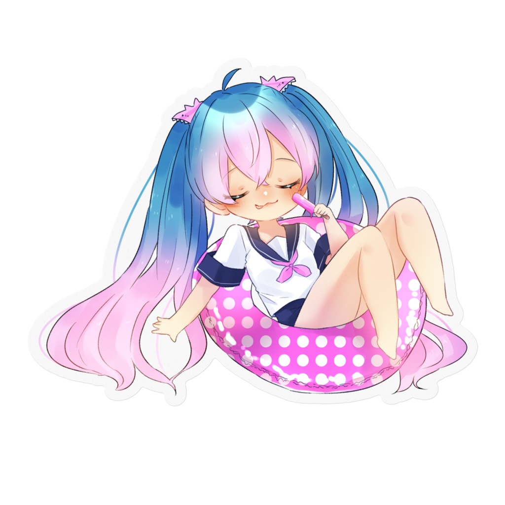 さめ！ピンクミク　ステッカー