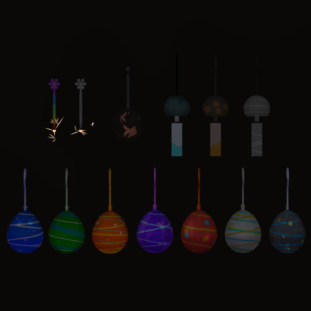 【夏概念ピアス】fbxモデル