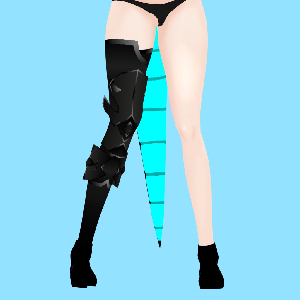 Leg Armor [FBX] | Original 3D Model | Based on Vroid Studio's female body