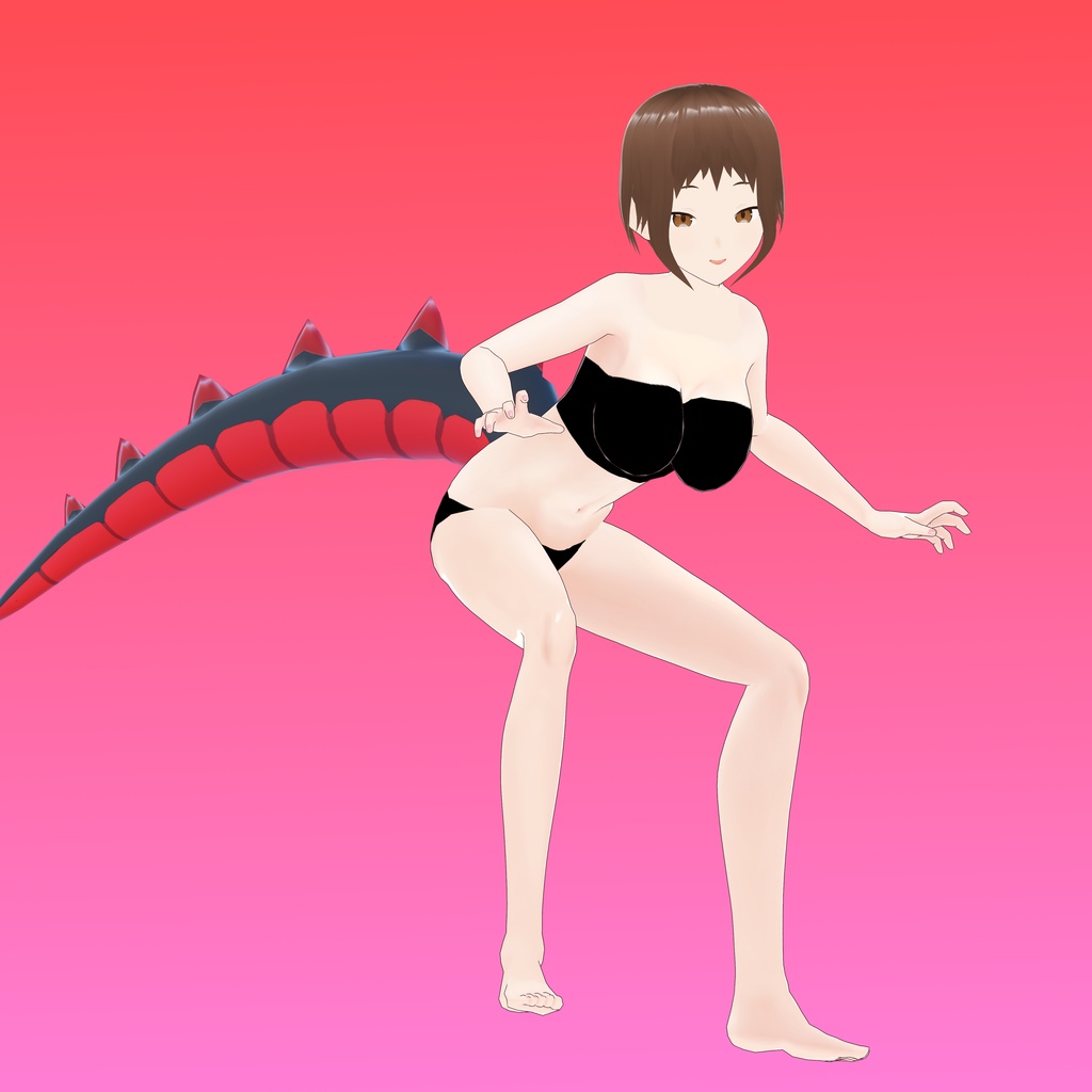 Rigged Dragon Tail FBX | Vrm Bones Name