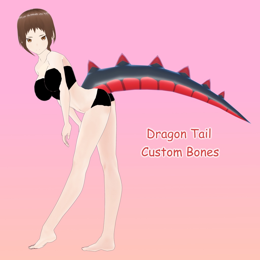 Rigged Dragon Tail FBX | Vrm Bones Name