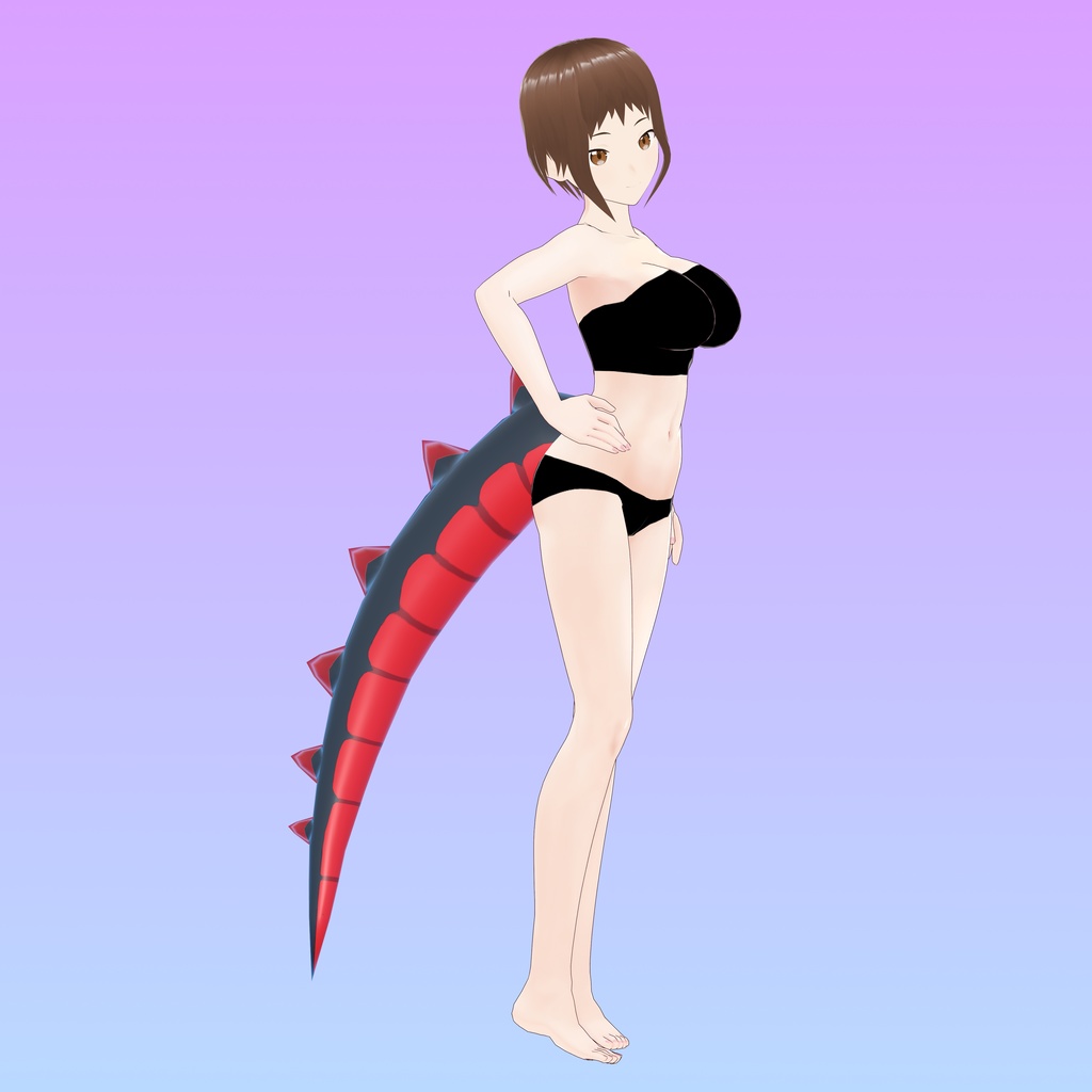 Rigged Dragon Tail FBX | Vrm Bones Name