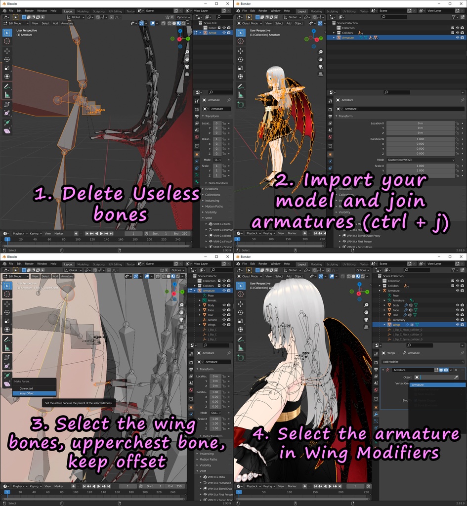 | VRM & FBX FILES | SPIKY DRAGON WINGS