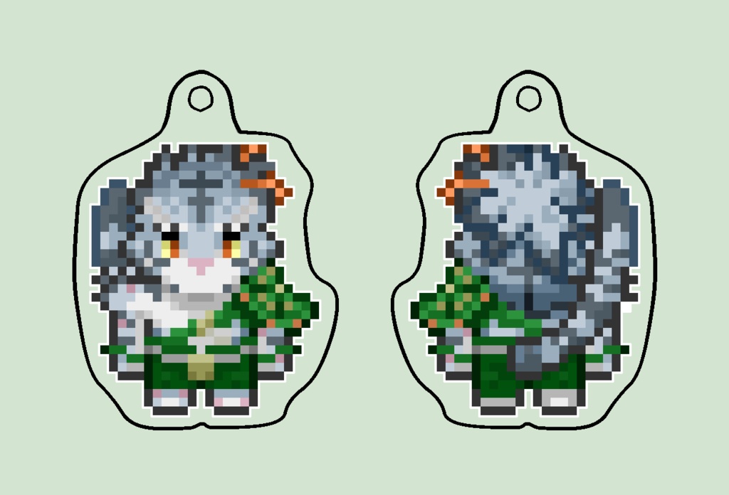 【ワールドフリッパー】シロ ドットアクリルキーホルダー(50mm×50mm)