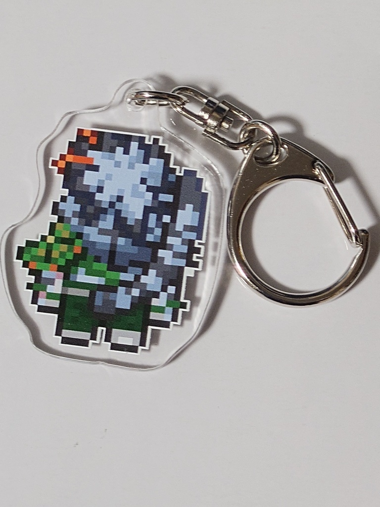 【ワールドフリッパー】シロ ドットアクリルキーホルダー(50mm×50mm)