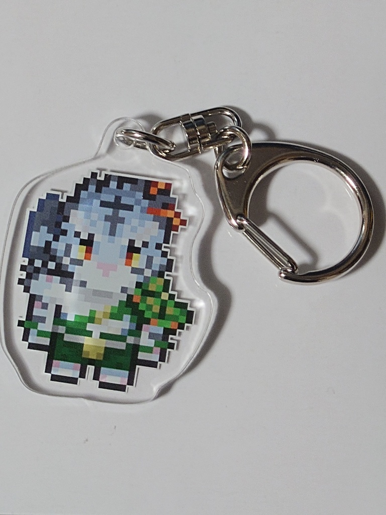 【ワールドフリッパー】シロ ドットアクリルキーホルダー(50mm×50mm)