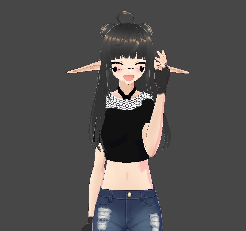 Black heart face paint
