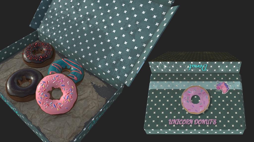 Unicorn donut box