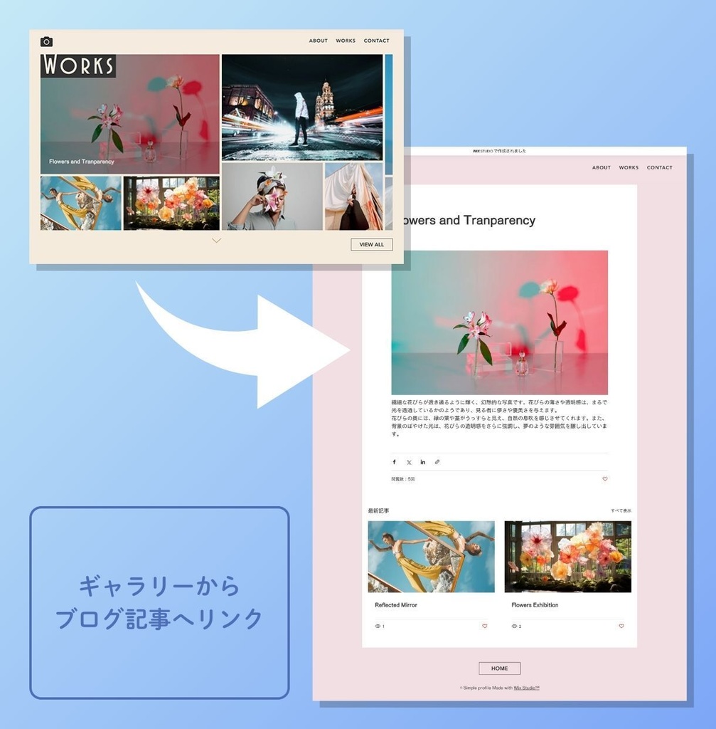 ポートフォリオサイトテンプレート(WixStudio)