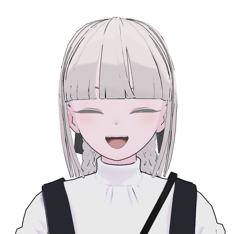 3Dmodel/リボンたっぷりみつあみ×4