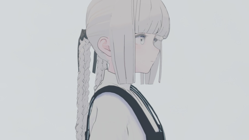 3Dmodel/リボンたっぷりみつあみ×4