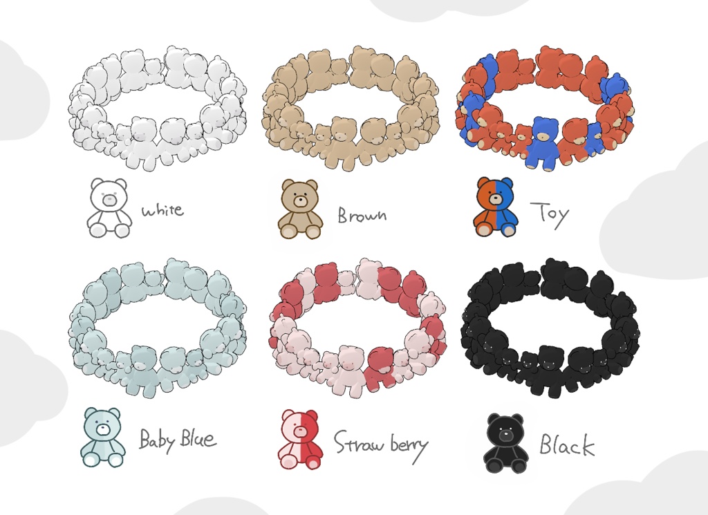 3Dmodel/もくもくクマぬいヘイロー