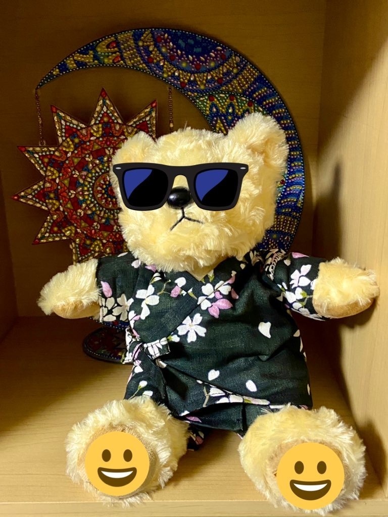 黒地に桜(甚平)