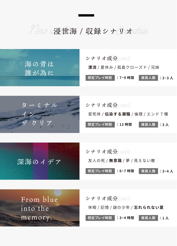 【CoCシナリオ集】浸世海