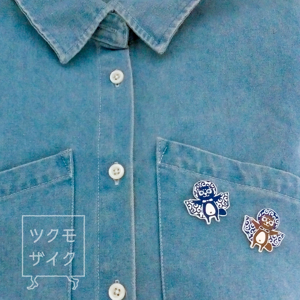 風呂敷狸ピンバッチ(狸名刺付き) ※送料抜き価格