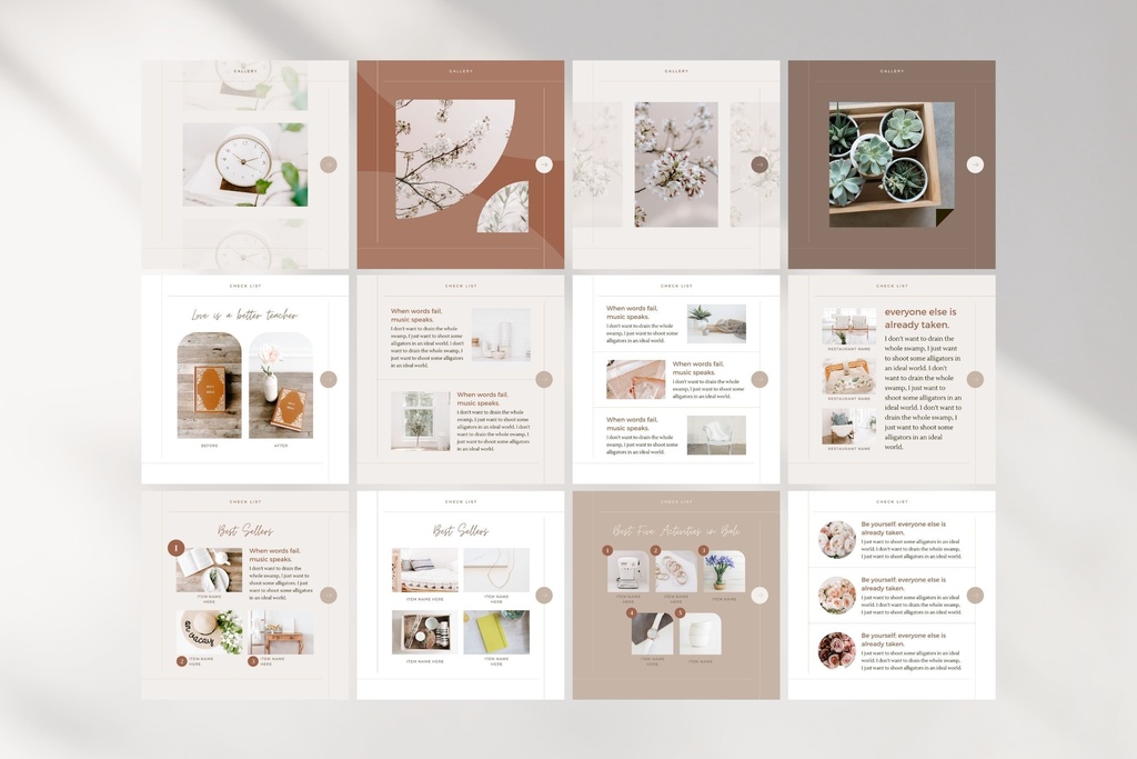 インスタグラムテンプレートCanva - 72点投稿サイズ正方形