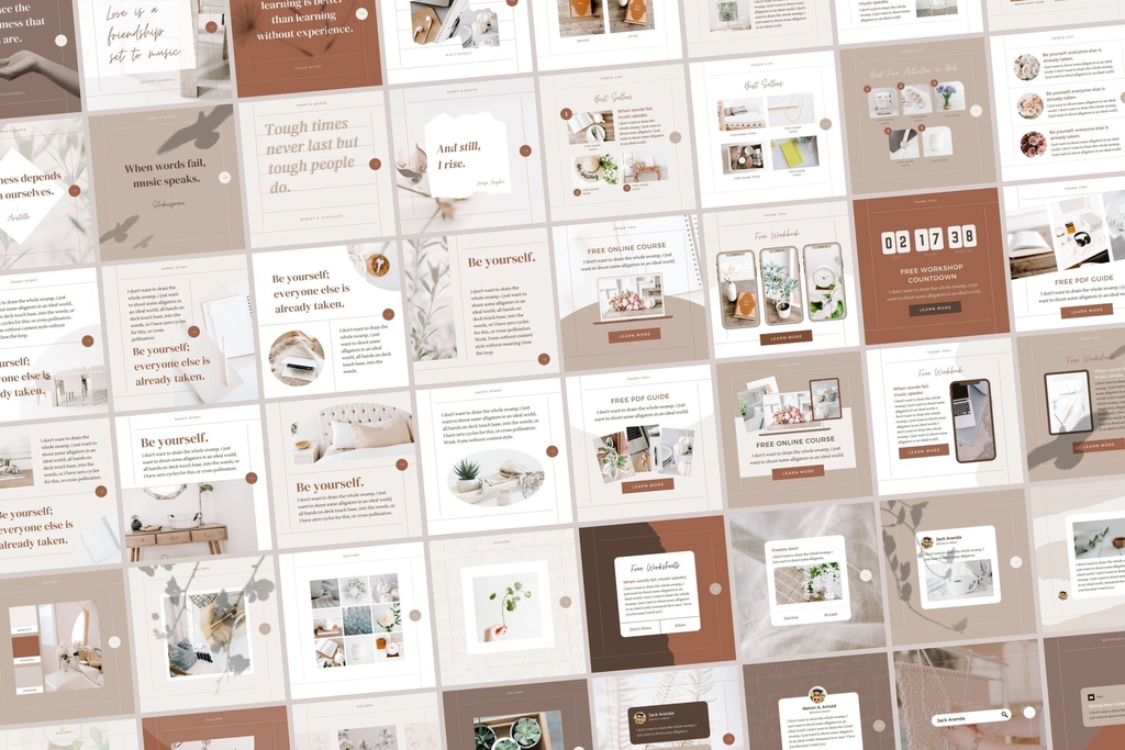 インスタグラムテンプレートCanva - 72点投稿サイズ正方形