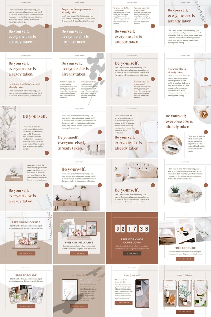 インスタグラムテンプレートCanva - 投稿&ストーリーサイズ146点セット