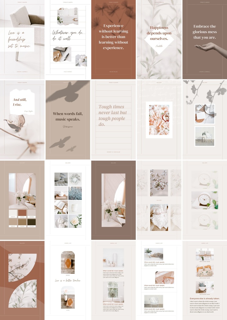 インスタグラムテンプレートCanva - 投稿&ストーリーサイズ146点セット