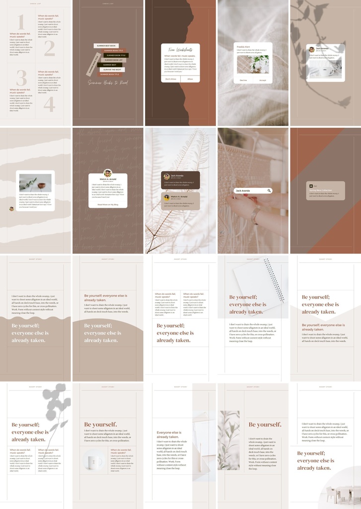インスタグラムテンプレートCanva - 投稿&ストーリーサイズ146点セット