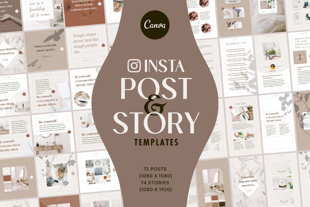 インスタグラムテンプレートCanva - 投稿&ストーリーサイズ146点セット