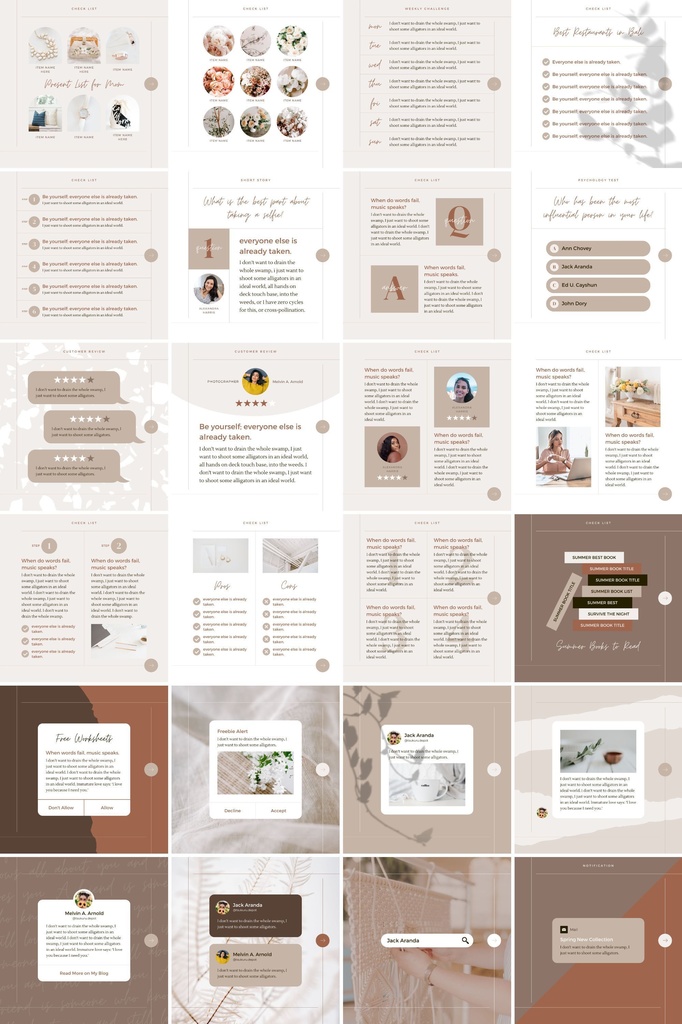 インスタグラムテンプレートCanva - 投稿&ストーリーサイズ146点セット