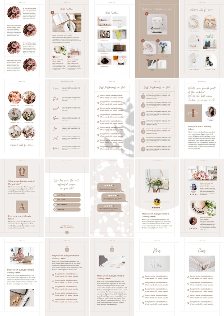 インスタグラムテンプレートCanva - 投稿&ストーリーサイズ146点セット