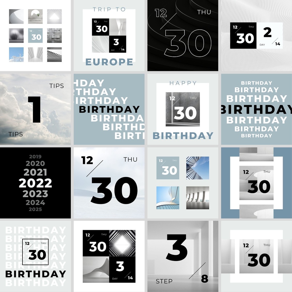 インスタグラムテンプレートCanva投稿サイズ84点セット - Zen