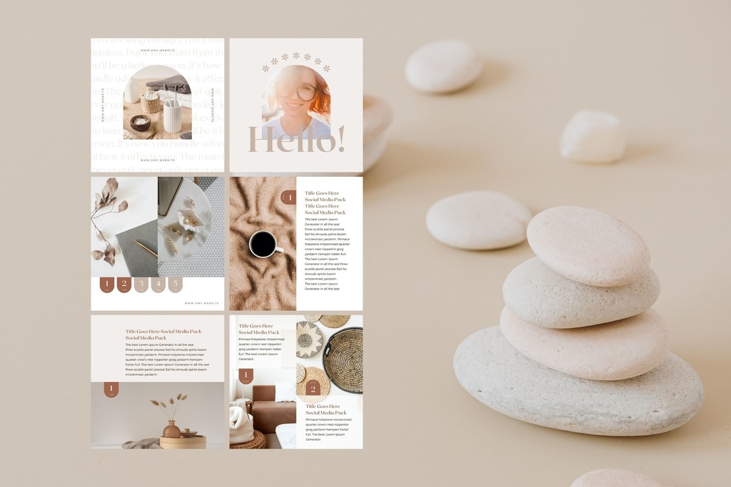 インスタグラム投稿テンプレートCanva100点セット - Shadow