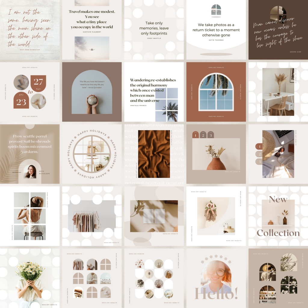 インスタグラム投稿テンプレートCanva100点セット - Shadow