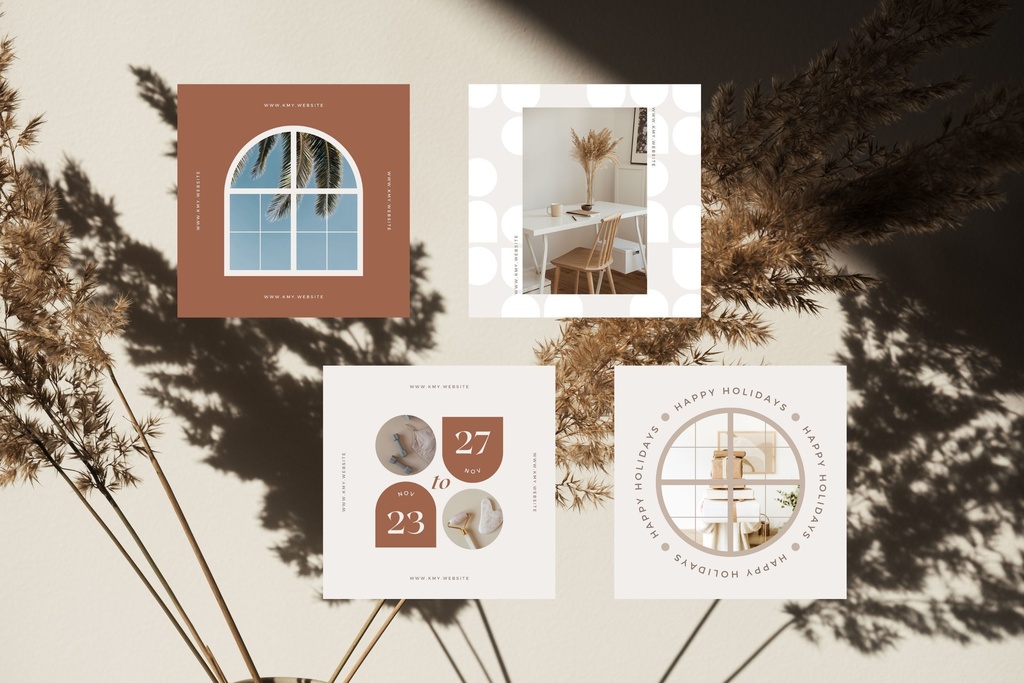 インスタグラム投稿テンプレートCanva100点セット - Shadow