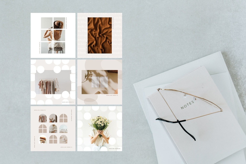 インスタグラム投稿テンプレートCanva100点セット - Shadow