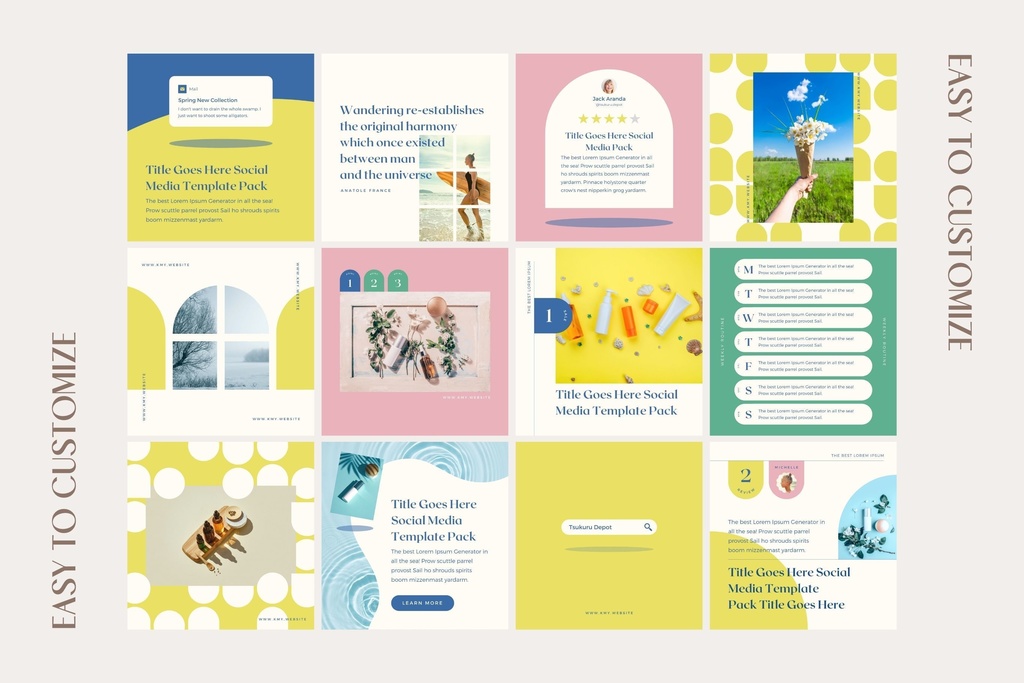 インスタグラム投稿テンプレートCanva100点セット - Shadow