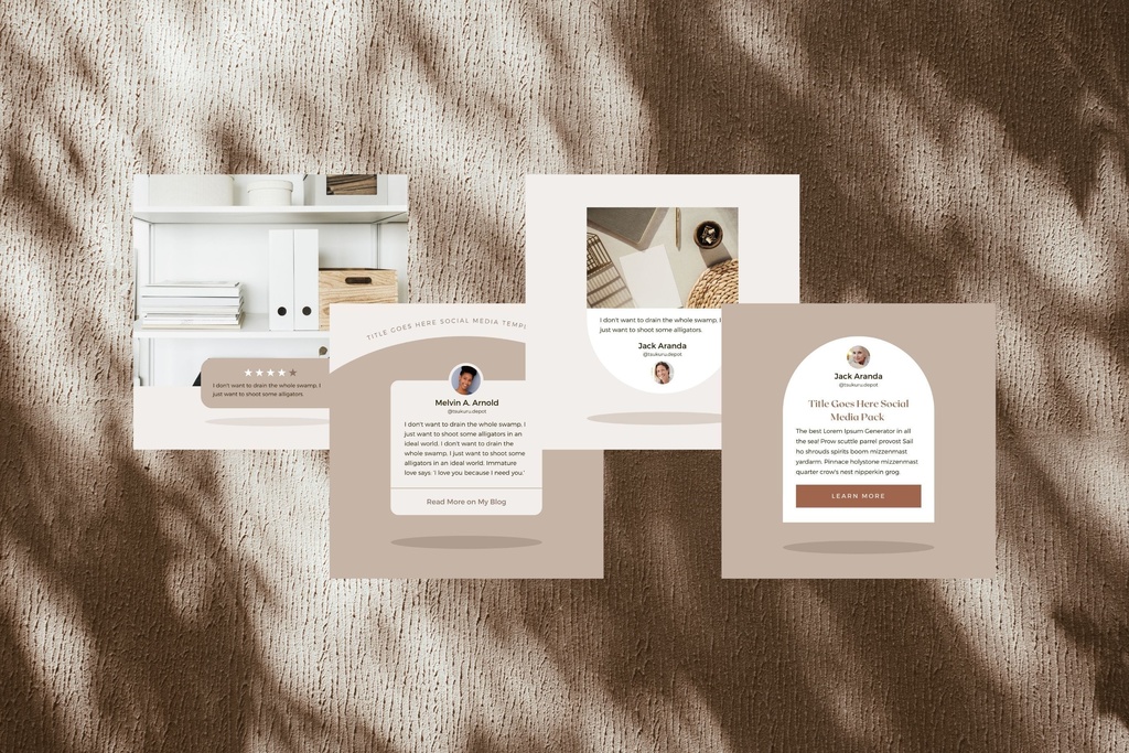 インスタグラム投稿テンプレートCanva100点セット - Shadow