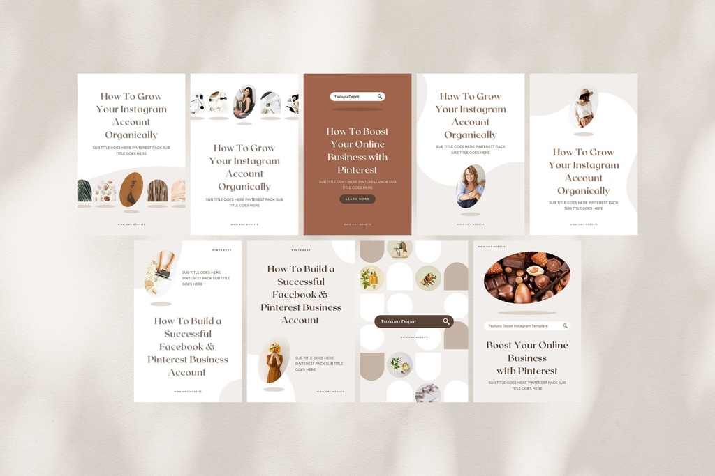 ピンタレストテンプレートCanva72点セット - Shadow