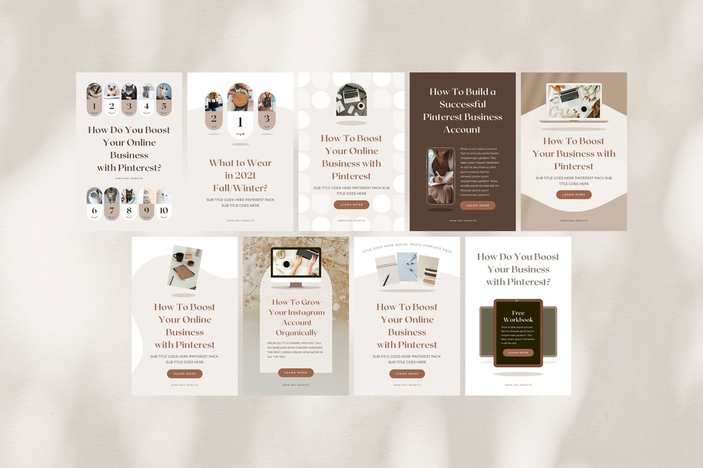 ピンタレストテンプレートCanva72点セット - Shadow