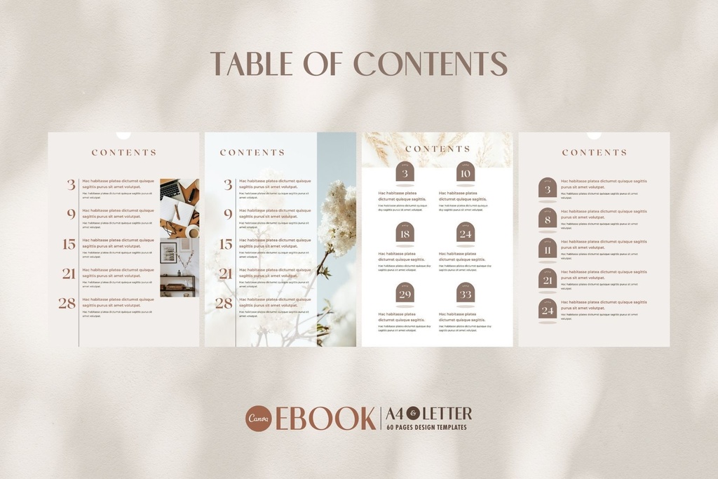 A4&USレター縦位置eBookテンプレートCanva60点セット – Shadow