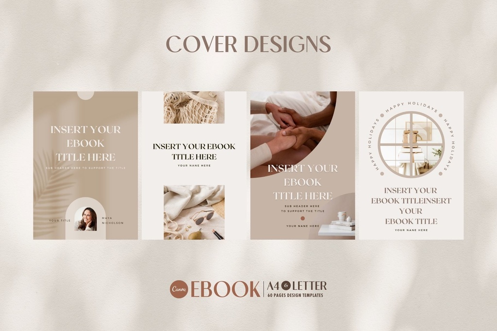 A4&USレター縦位置eBookテンプレートCanva60点セット – Shadow