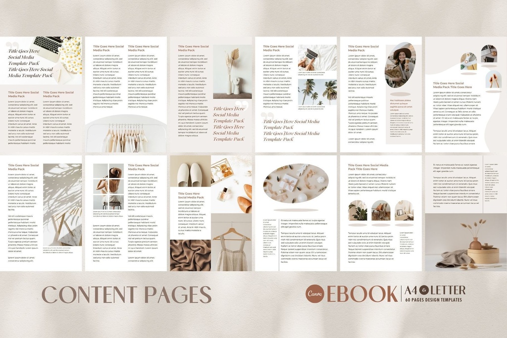 A4&USレター縦位置eBookテンプレートCanva60点セット – Shadow