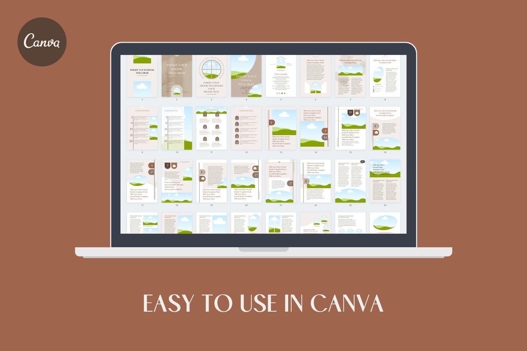 A4&USレター縦位置eBookテンプレートCanva60点セット – Shadow
