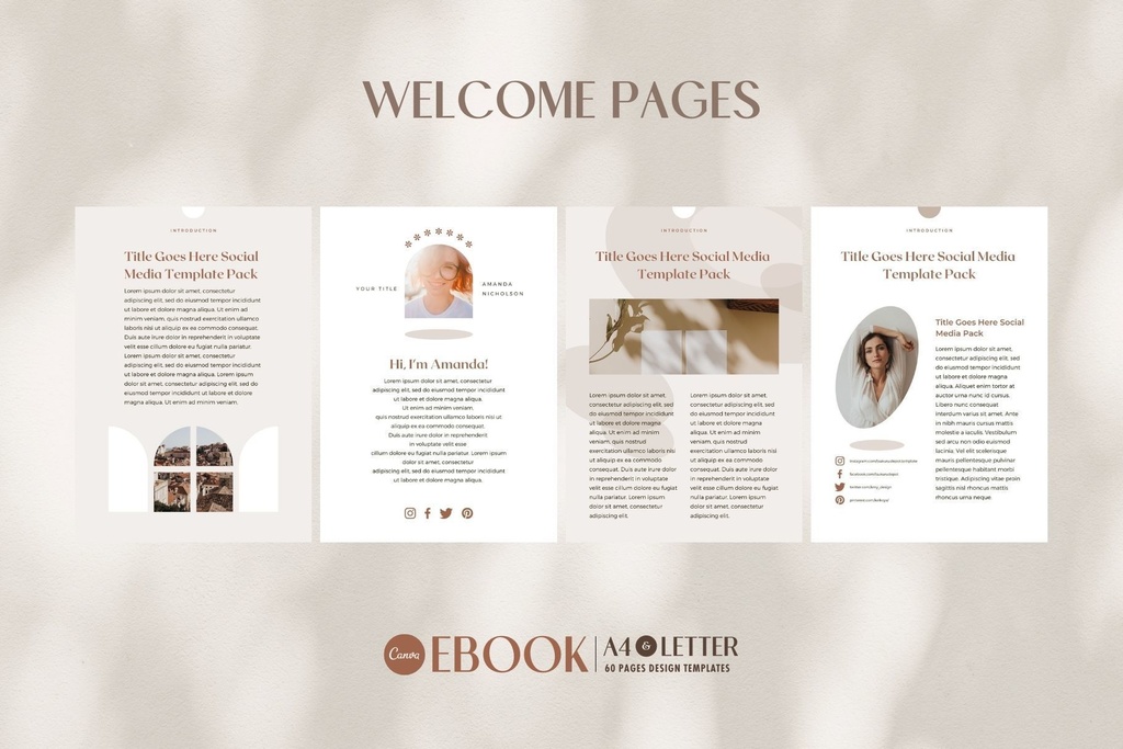 A4&USレター縦位置eBookテンプレートCanva60点セット – Shadow