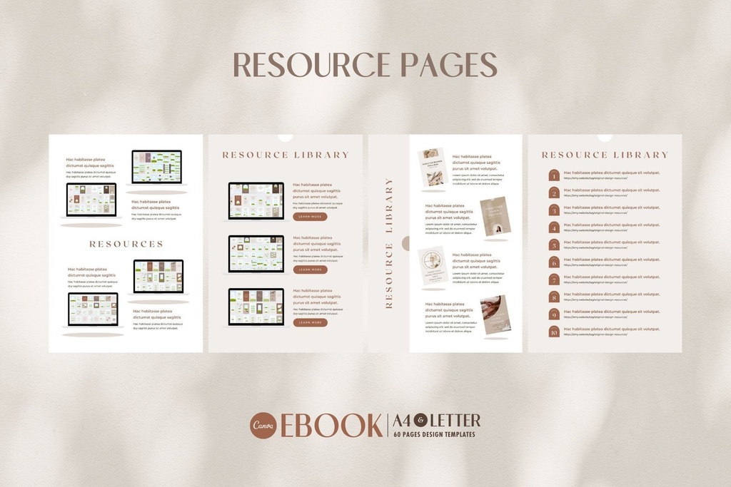 A4&USレター縦位置eBookテンプレートCanva60点セット – Shadow